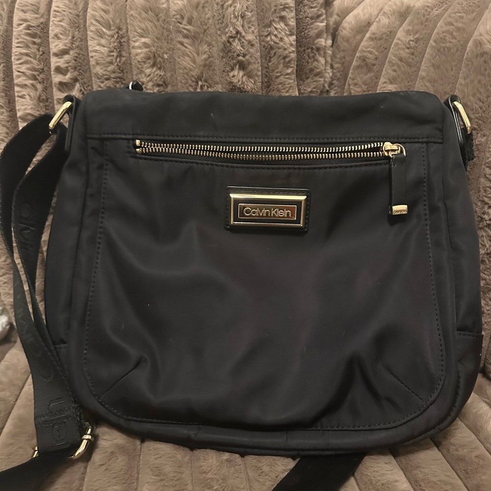 Calvin Klein Black Interior Bag with Gold Zipper